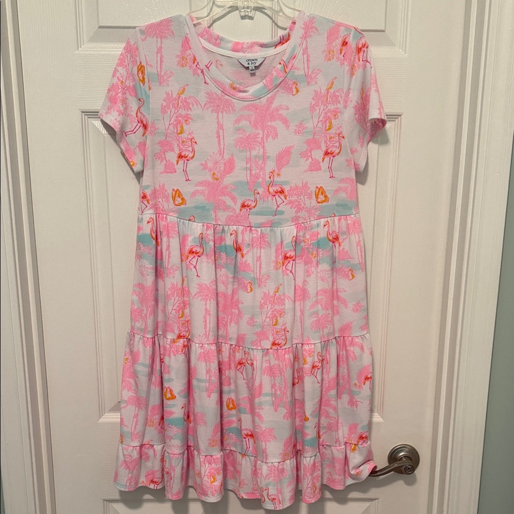 Pink Flamingo Tiered Dress